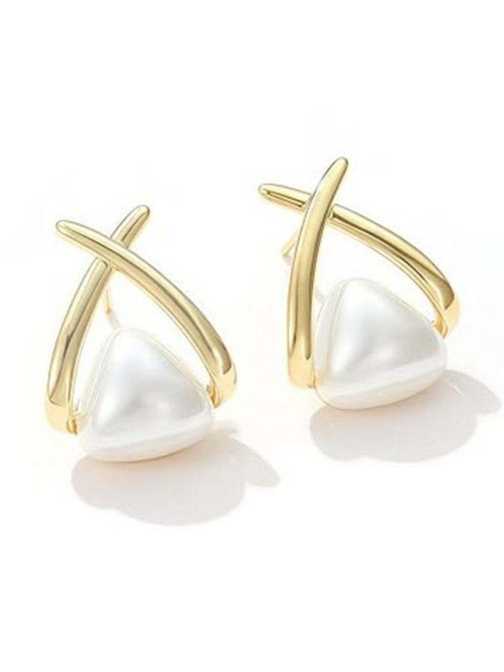 18K Gold Plated Faux Pearl Earrings for Women Elegant Statement Jewelry
